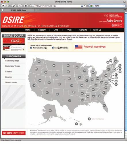 Check Out DSIRE The Database of State Incentives for Renewables & Efficiency (DSIRE, www.dsireusa.