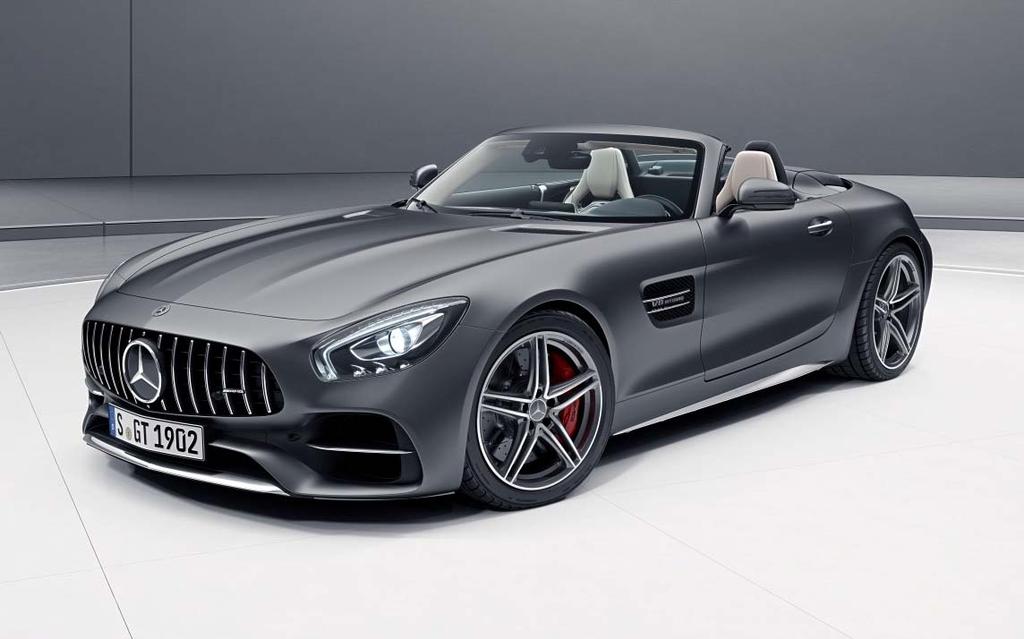 Exterior Highlights MY18 AMG GT C LED High Performance Headlamps Roll-Over Bars designo Selenite Grey MAGNO Paint (297) AMG