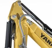 The new design of the ViO50-6 boom also offers a very compact turning radius.