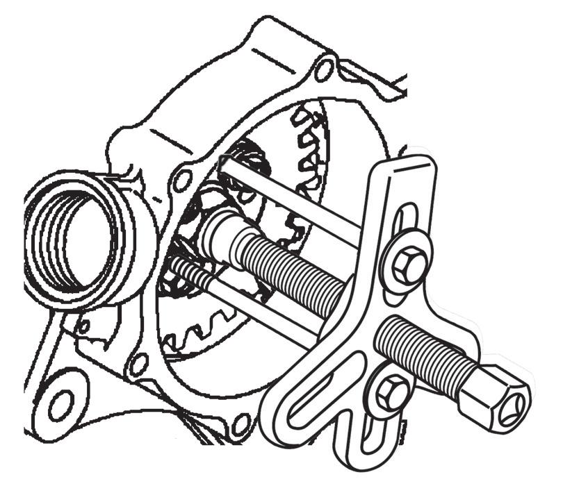 FUEL SYSTEM 17. Remove the pump drive gear and hub from the injection pump drive shaft as an assembly using an appropriate two-bolt gear puller (Figure 7-13). 19.