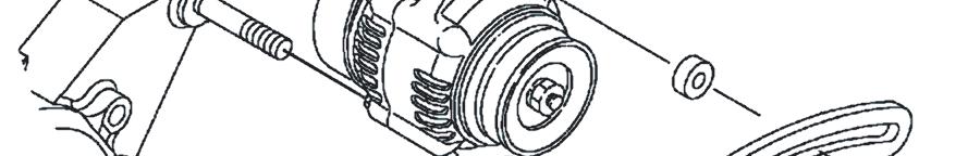 ALTERNATOR 8. Reinstall the brush holder (Figure 11-17, (3)), springs (Figure 11-17, (4)) and brushes (Figure 11-17, (5)). 9. Reattach the regulator assembly and holder to the rear frame housing. 11. Reassemble the pulley (Figure 11-18, (2)) and nut (Figure 11-18, ) to the shaft of the rotor assembly.