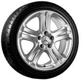 4387 Wheel: 8 J x 17 ET 43 Tire: 235/55 R17 titanium silver: B6 647 4258 Almach 5-twin-spoke wheel