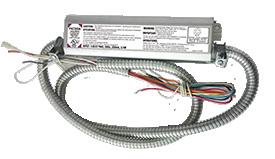 The emergency ballast can be mounted on top of the fixture or