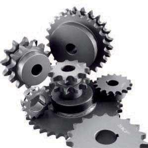 Sprockets are also available with hardened teeth, bored and keyed to size. Sprockets with an outside diameter equal to or less than 300 mm are boxed.