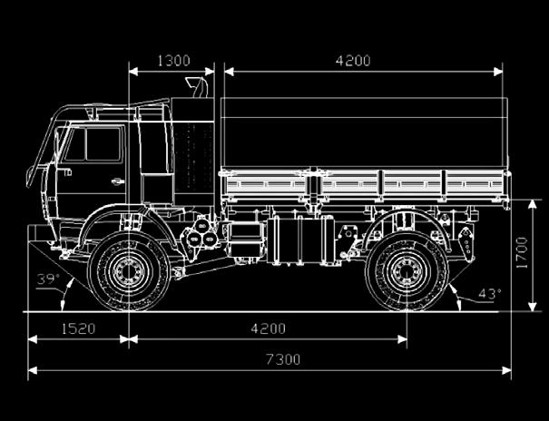 All KAMAZ trucks of this family have powerful air brakes, centralized tire inflation system. To increase safety, the cab is equipped with an additional integrated safety frame.
