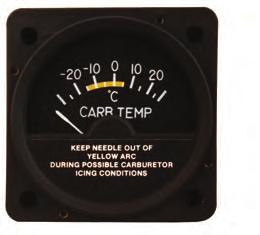 Carburetor Temperature Indicators Avoid Carburetor Icing Statistics show that the primary causes of engine failure in light aircraft are carburetor icing and spark plug fouling.