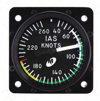 Airspeed Indicators Airspeed, 2-inch Lightweight and compact, this 2-inch indicator is ideal for a wide range of general and business aviation aircraft.