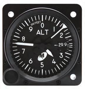 Altimeters Altimeter, 2-inch, 3-pointer Reliable for primary or standby use, these 2-inch altimeters provide flight-critical data with a three-pointer configuration.