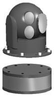 WESCAM Model 14QS Stabilized Gimbal FLIR (Amber Galileo 3-5mm) Laser Ranger Color Camera Color Spotter Scope Self Protection Sensors Elevated Mast Assembly