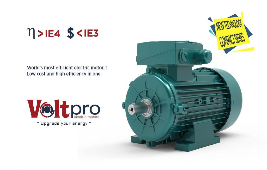 VoltPro is a new industrial motor range to meet high efficiency needs of industry by higher level of IE4 efficiency class.