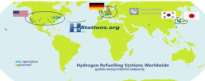 THE WORLD HYDROGEN VEHICLE MARKETS CURRENT SITUATION (MID 2016) Japan 85+ H2 stations 600 FCEV USA 50+ H2 stations 500 FCEV Germany 30+ H2 stations 100+ FCEV South Korea 10+ H2 stations 40 FCEV