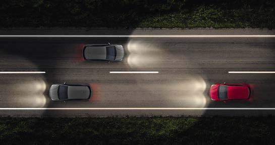 With standard halogen headlights, you have to switch between low and high beam to avoid dazzling drivers in oncoming cars. After.