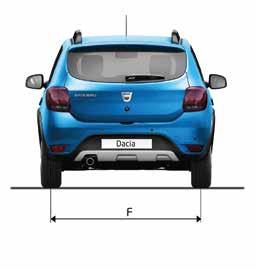 Dimensions Dacia Sandero Stepway Exterior dimensions (mm) A Wheelbase 2,589 B Overall bodywork length 4,089 C Front