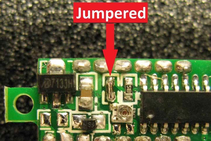 [ ] Use the short piece of wirewrap wire we supply and solder to the top of the resistor shown, jumper across both ends of the resistor.