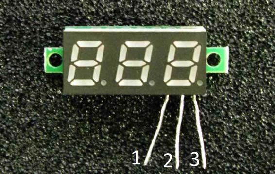 [ ] Prepare the three wires of the digital voltmeter by cutting them 1/2 long.