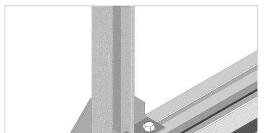 Loosen bolts on stand supports enough to allow the T nuts to slide into the T-slots located on the underside of the extruded side frames. See Figure 1B. 3.