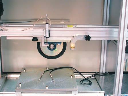 To perform the test, a wheel tracking apparatus is used to simulate the effect of traffic and to measure the deformation susceptibility of the bituminous sample.