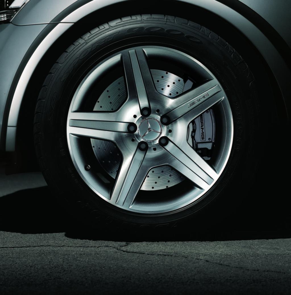 19 -inch high-sheen AMG light-alloy wheels with 295/45 tyres, an AMG high-performance braking