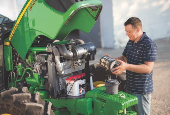 8 The 5E 3-cylinder tractors Real, long lasting power. The 3-cylinder PowerTech M engine of the 5E Series tractor with its turbocharged and charge air cooled 2.