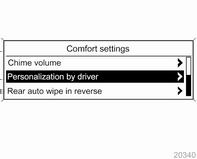 Instruments and controls 135 Auto rear demist: Activates automatically rear heated window. Comfort settings Chime volume: Changes the volume of warning chimes.