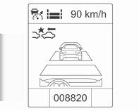 The adaptive cruise control symbol, the following distance setting and set speed are indicated in the top line of the Driver Information Centre. The accelerator pedal can be released.