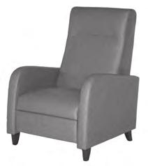 Haley - Comfort is provided through a body activated recliner mechanism housed in a streamlined frame. Full length footrest supports entire leg. Rated to 350 lbs. Bariatric models rated at 500 lbs.