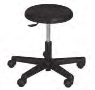 pneumatic height adjustment on 582 Choice of Black or Chrome bases with or without back rest 580CB 581CB with lumbar support 582 with urethane seat 580 Helix Dr. Stool, Black Base 23" W X 23" D X 22.