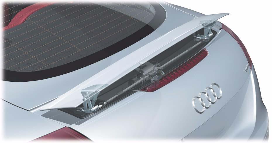The extended rear spoiler provides additional driving stability when driving at high speeds.