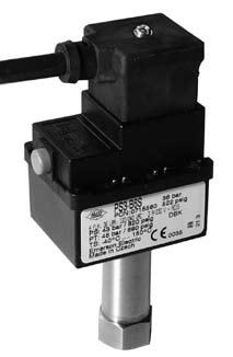 Pressure Controls Series PS3 / Standard types Compact Pressure Switch with fixed switch-point settings Features Maximum operating pressure up to 43 bar / test pressure up to 48 bar Standard factory