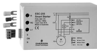 Electronic Smart Starter ESC-255 / ESC-325 The electronic Smart Starter ESC-255 / ESC-325 is used for switching, protection and starting current limitation of single phase compressors in