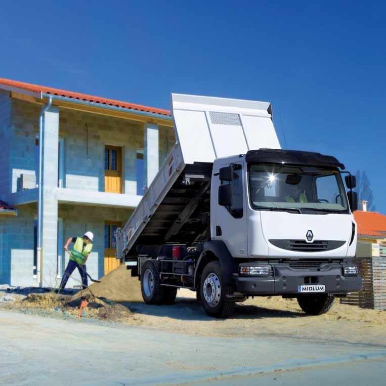 EASY BODYBUILDING The Renault Midlum chassis is designed to ensure easy bodybuilding and rapid adaptation to specific operational requirements: reduced cab-to-body gap, pre-drilling, wheelbases in mm