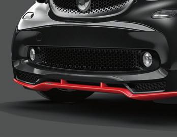 appearance BRABUS roof spoiler Accentuates the sporty, dynamic look of your smart fortwo: the spoiler mounted on the tailgate elongates the roof line.