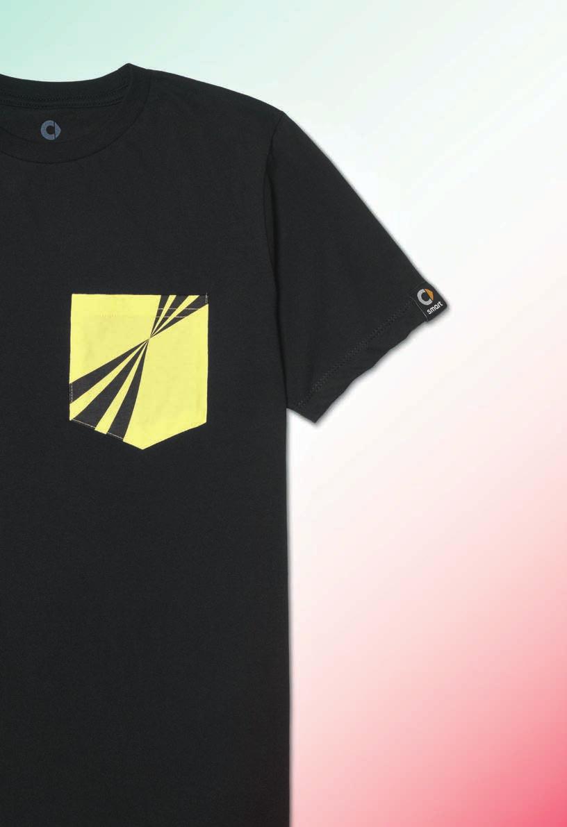 men s black/yellow pocket t-shirt This pocket t-shirt is perfect for everyday wear.