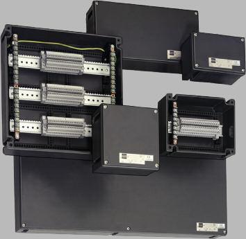 8 enclosure sizes with different depths For power and control circuits For I.S.