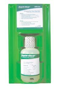 Bottle Station (FDA Approved) (Shown) Rapid-Clear Personal Eye Wash Bottle Stations Personal Eye Wash Sterile Solution Ideal for emergency first response Easy wall mount Fast, Simple and Effective