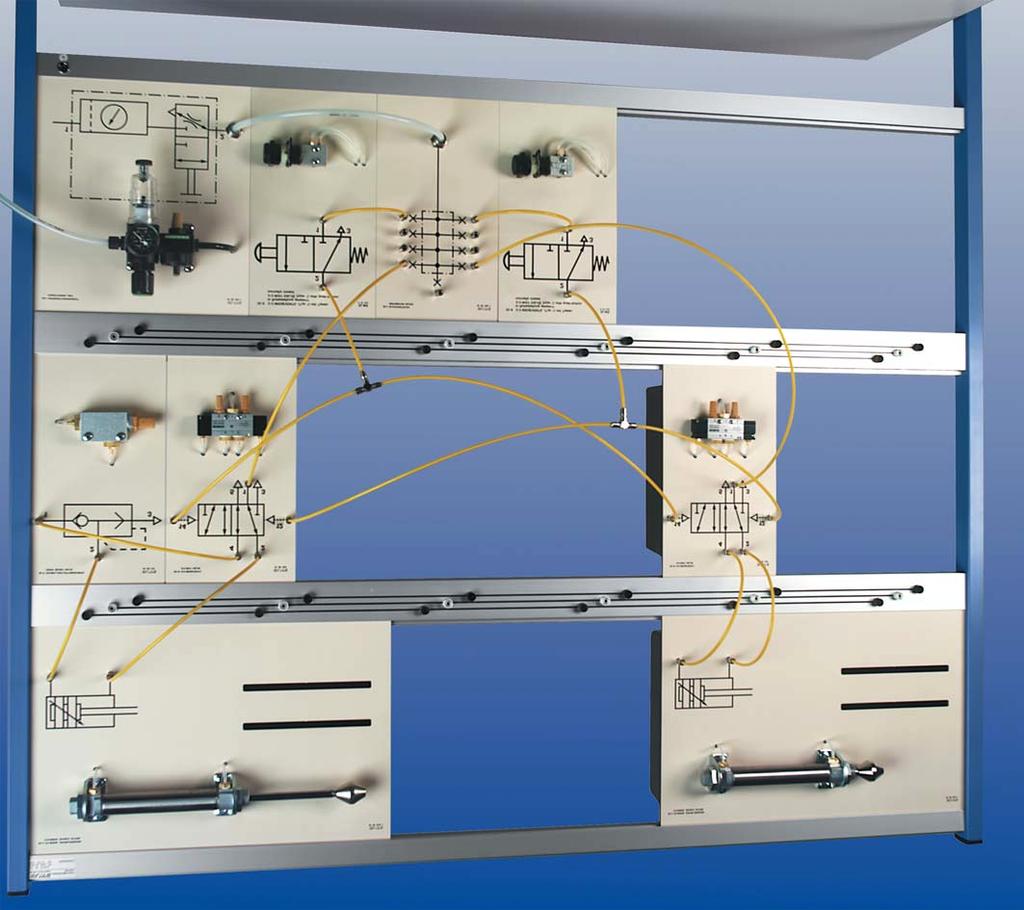 The Pneumatics Experimental Panel System The experimental panel system enables a clear and large experimental set-up.