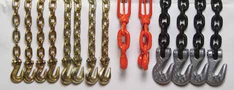 The rade chains are tagged and certified. 14 piece kit. Total weight is 340 lbs. These rade chain slings are certified for recovery and over head lifting.