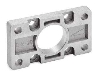 CATALOGUE > 206 > Series 63 cylinders Front and rear flange Mod. D-E Material: Aluminium x flange 4x screws Mod.
