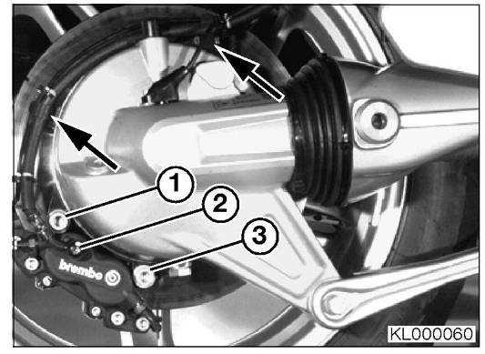 Remove the rear wheel speed sensor with a 4mm hex