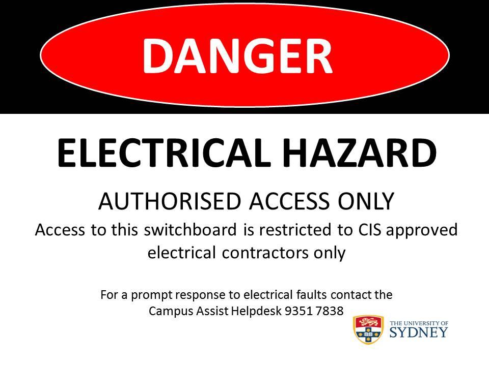 APPENDIX E ELECTRICAL SWITCHBOARD SIGNAGE