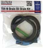 To change the oil simply insert the hose through the boats transom drain hole and drain into an appropriate container. The fitting is threaded for 1/2-20 threads with adapters available.