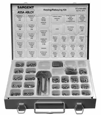 Conventional, Signature & LFIC (Removable) Core Keying Kits & Depth Key Sets 437C Conventional Keying Kit Includes the brass pins, springs and tools needed to rekey SARGENT conventional, XC cylinders
