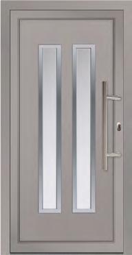 Platinum Grey (RAL 7036) door and white frame.