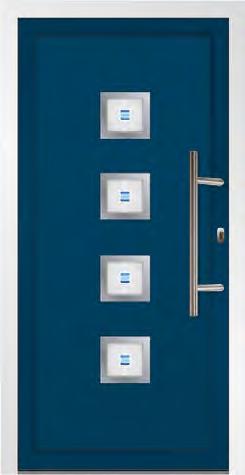 MERIBEL 4 Blue (RAL 5005) door and white frame.