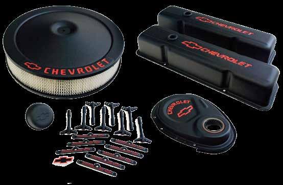 VALVE COVER ACCESSORIES BLACK CRINKLE ENGINE DRESS-UP KIT This engine dress-up kit from Proform is first CED painted for long term corrosion