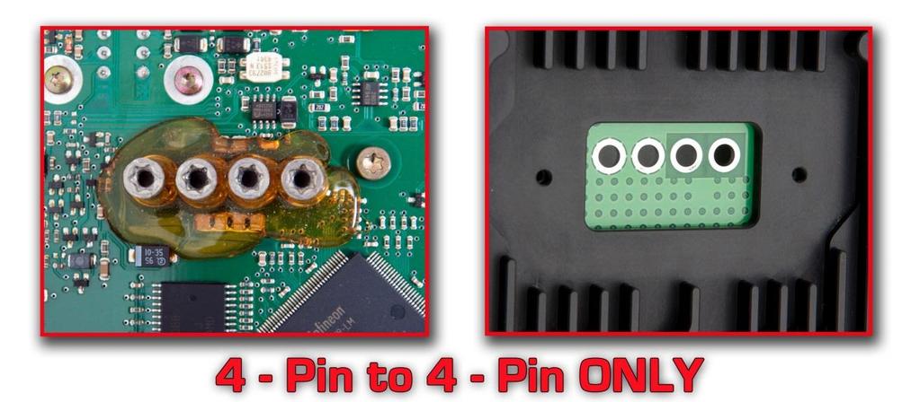 WARNING! A 4-pin power supply is compatible ONLY with a 4-pin logic board.