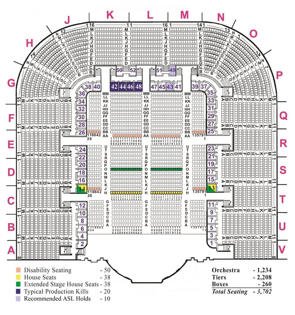 Seating Chart * Access for persons with disabilities on D