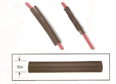 500 Polyolefin heat shrink tubing with an internal meltable sealant shrinks up to one-third the expanded size.