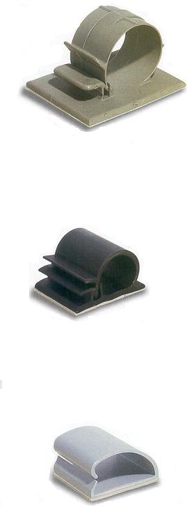 Clamps & Clips Adhesive Backed Clamps Three styles of adhesive backed clamps are available for a variety of applications.