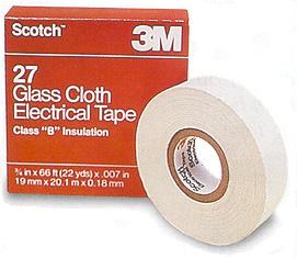 3M-35-BR 3M-35-RD 3M-35-OR 3M-35-YL 3M-35-GR 3M-35-BL 3M-35-VL 3M-35-GR 3M-35-WH 3M-27 3M Scotch 27 Glass Cloth Electrical Tape Scotch 27 is a 7 mil.